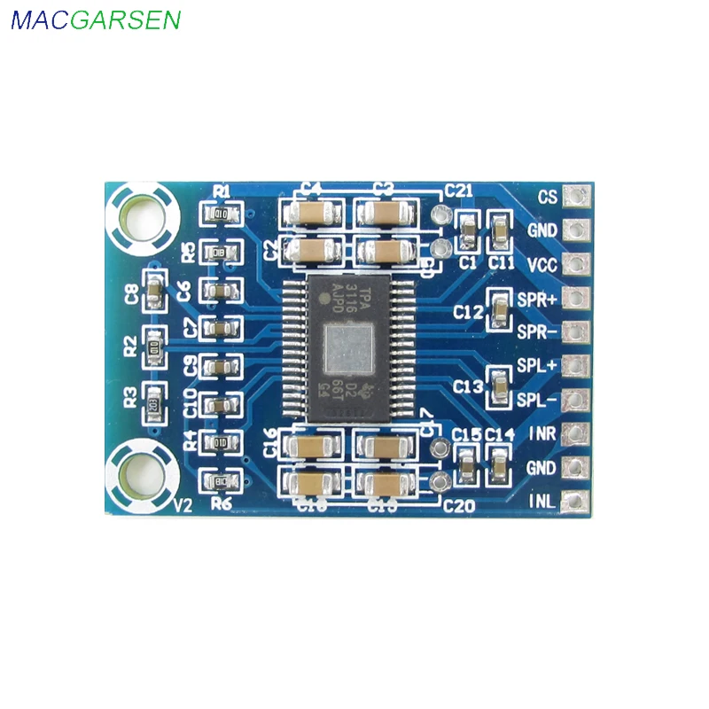 Плата усилителя MACGARSEN TPA3116D2 класса D супер мини модуль цифрового звука DC12 24V 50W * 2