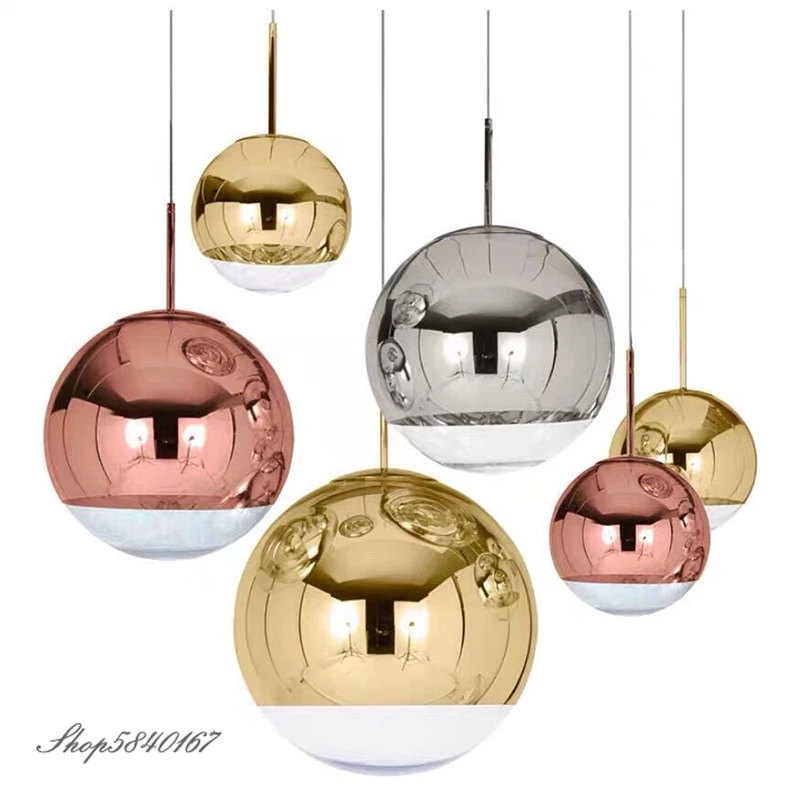 

Mirror glass Pendant lights LED Pendant Lamp for Living Room suspension lumionaire Dining Room Lights Hanging Lamp Fixtures