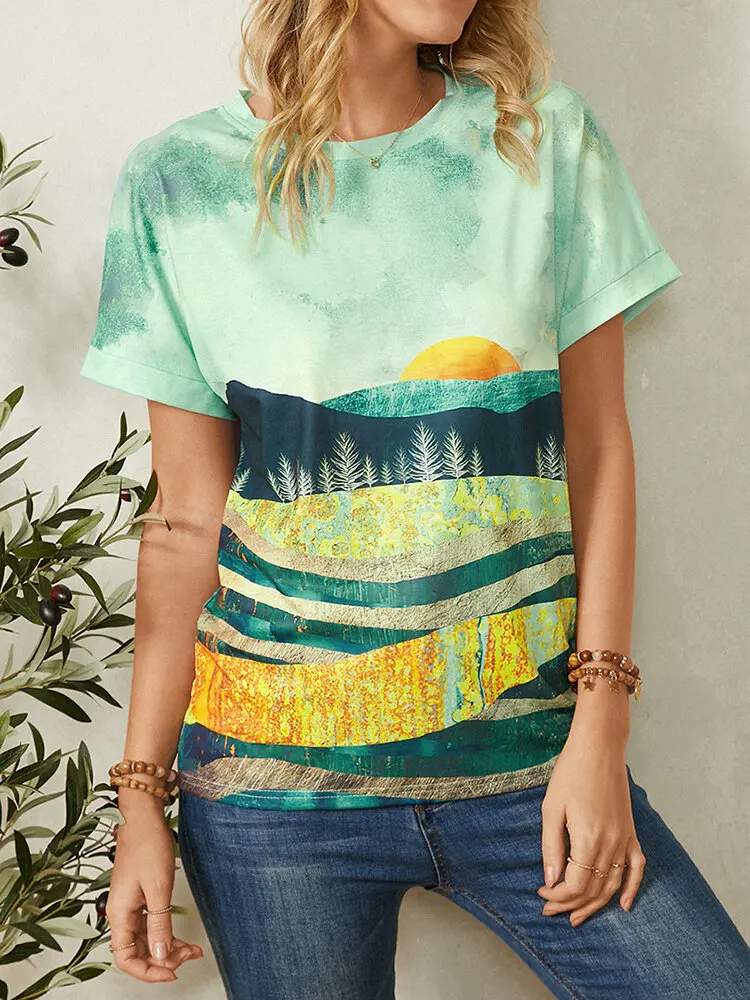 

Тай-дай 3D Цветочный Принт футболки для девочек повседневные футболки с короткими рукавами свободные размера плюс Топы; Модная Уличная обув...