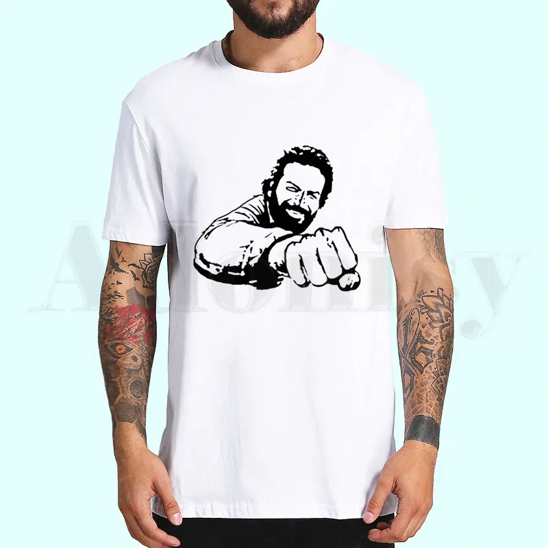 Мужская Повседневная футболка с принтом BUD SPENCER коротким рукавом футболка| |