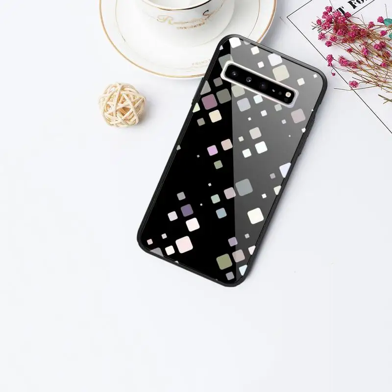 

Color Square Patterns Phone Case For Galaxy Tempered Glass Cases Apply To S10 S9 S8 S7 S6edge Plus TPU Cover