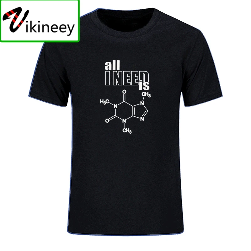 I need is caffeine design science chemistry formula harajuku T shirt men physics tshirt Funny biochemistry T-shirt mens clothing | Мужская