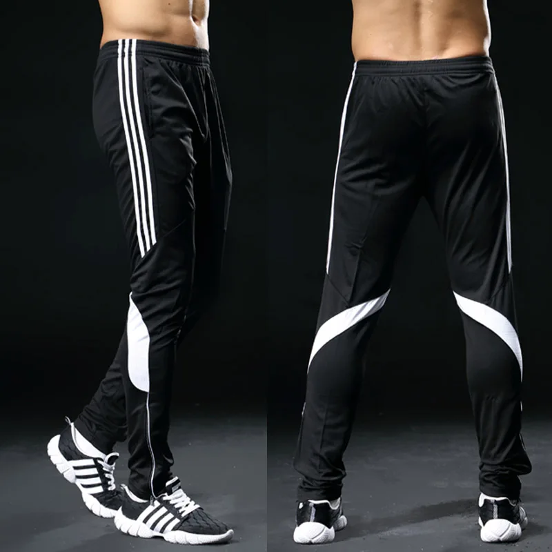 Мужские спортивные штаны для бега на молнии футбольные тренировочные длинные