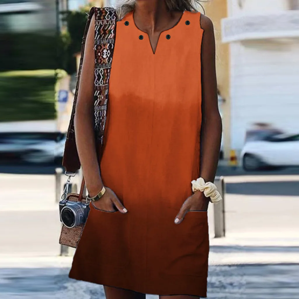 Женский пляжный мини-сарафан JAYCOSIN повседневное богемное платье с карманами и