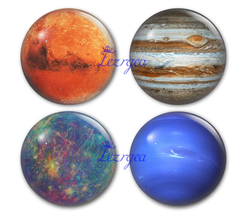 

Nine planets glass cabochon, the nine planets of the solar system Round photo glass cabochon demo flat back Making findings
