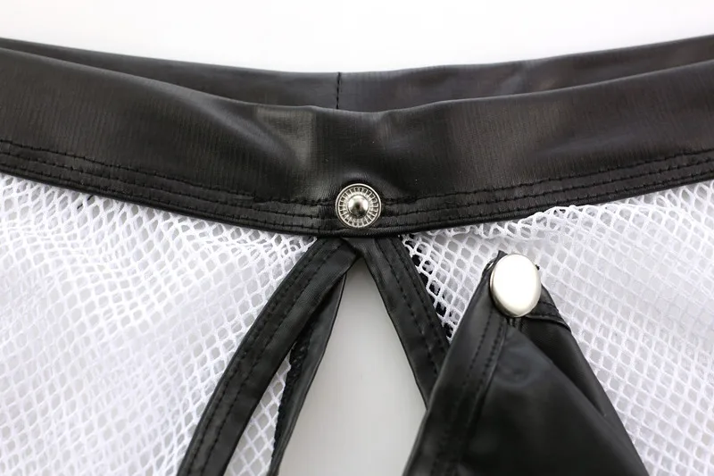 Мужские сетчатые трусы боксеры сексуальные джоки с карманом для пениса съемные