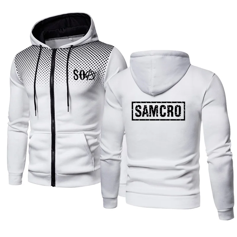 Модная повседневная мужская куртка SOA Sons of анархия с принтом на весну и осень