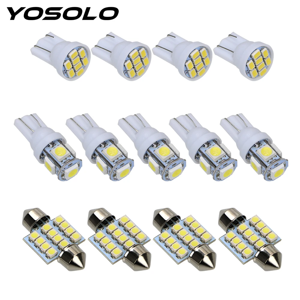 

13 шт. 31 мм 12smd T10 1206 8smd 12V светодиодный Габаритные фонари для автомобиля габаритный фонарь T10 5050 5smd чтение купольная лампа номерной знак лампы