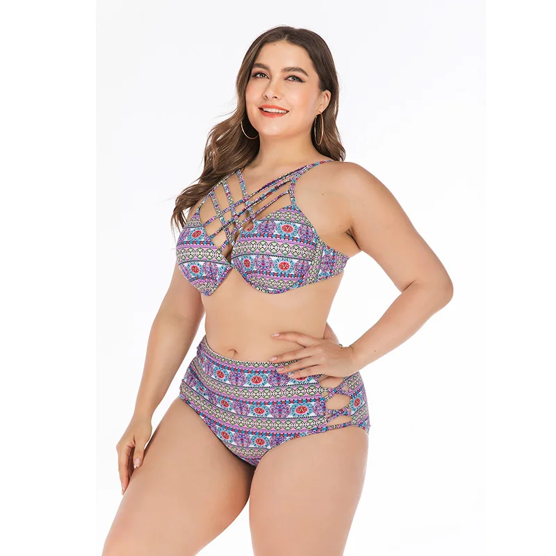 

Large size 4XL bikini set two-piece swimsuit female swimsuit fat woman swimsuit Big Push Up bikini ladies 2019 separate swimsuit