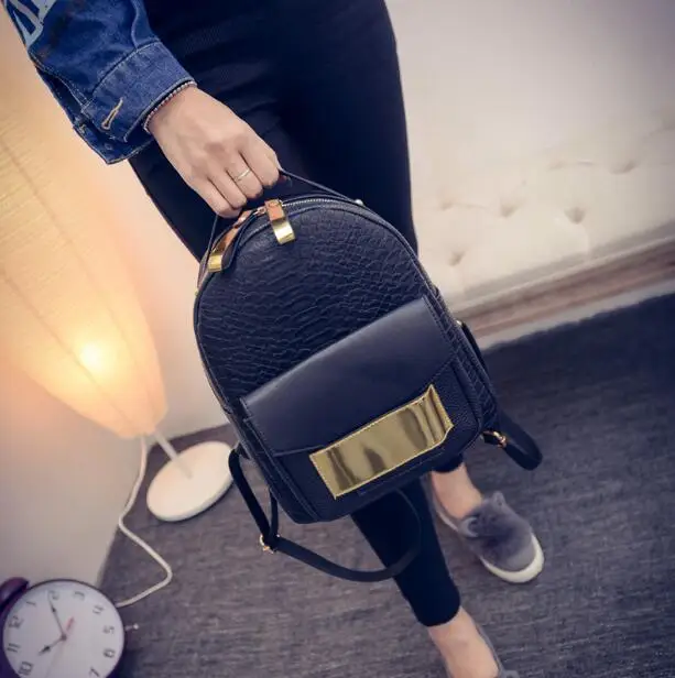 Золотой Черный Серебряный рюкзак Блестящий Женский Змеиный с рисунками мини