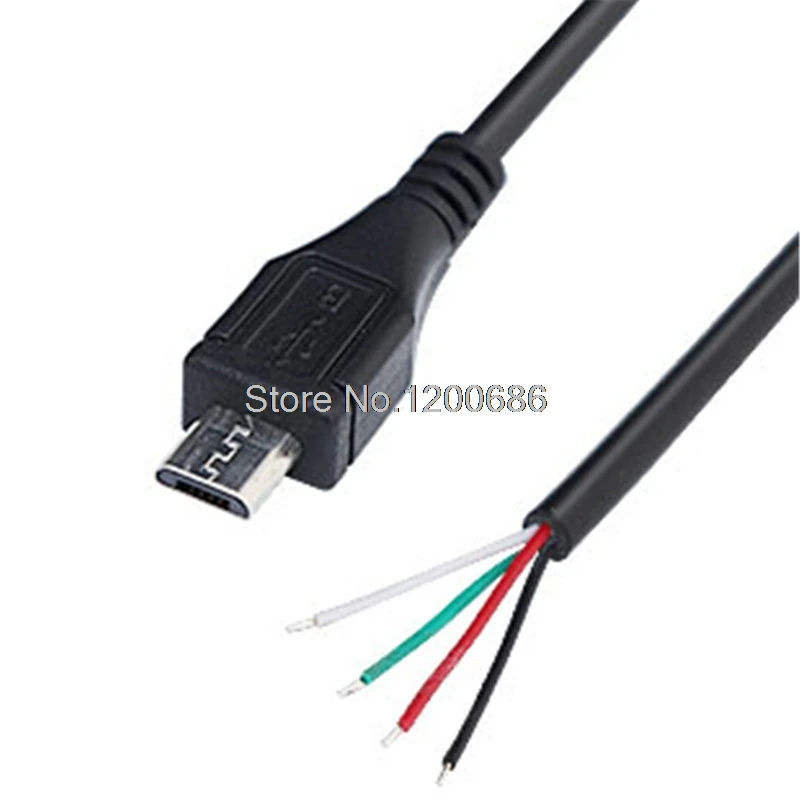 MICRO USB mini 5P mini5P кабель Pigtail 0 3 м Micro 5pin гнездовой разъем 4 провода питания шнур DIY -