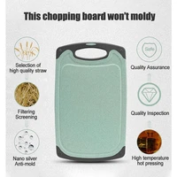 wheat straw chopping board vegetable meat hanging hole spilover prevention kitchen cutting board accessory garlic grinding
