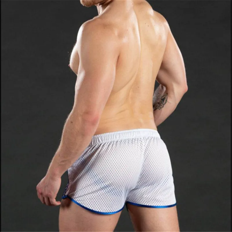 Мужские шорты для фитнеса и бодибилдинга сетчатые дышащие быстросохнущие модные