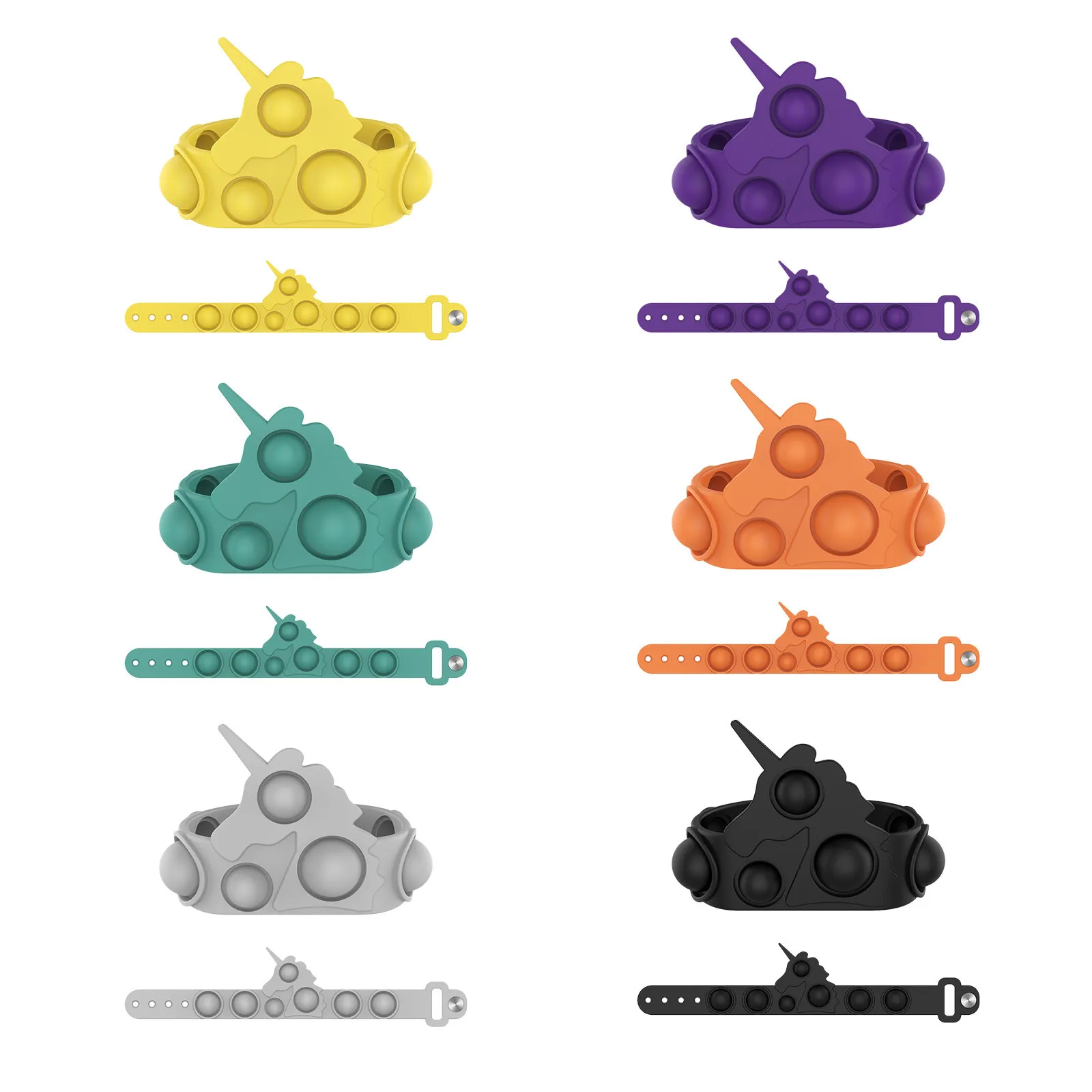 

Bracelet Simple Dimple Fidget Toys Push Bubble Silicone Keychain Stress Reliever Sensory Squeeze Toy Gift For Kids Adults