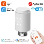 Привод радиатора ZigBee Wifi Smart TRV, термостатический клапан радиатора, контроль температуры, голосовое управление, Google Home