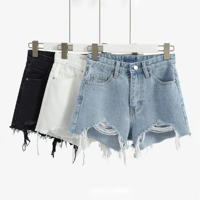 

High Waist Denim Shorts For Women 2020 Sexy Summer Cool Girl Mini Shorts Streetwear Ripped Jeans Harajuku Kawaii Short Pants