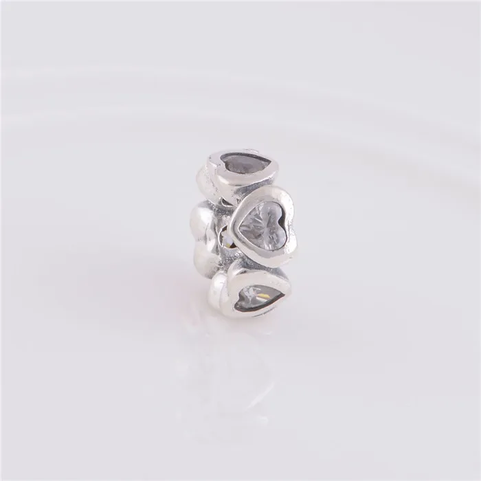 

NEW Original S925 Sterling Silver Charm Bead with Clear Cubic Zirconia Fit European Pandora Charms Bracelets For Woman jewelry