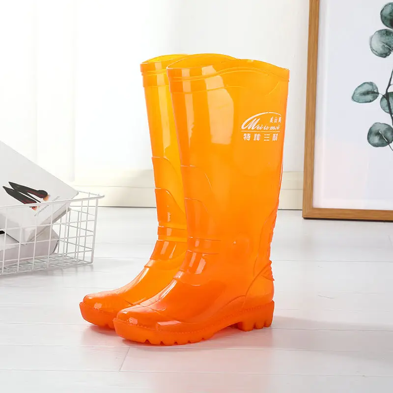 

Rain Boots Men's High Top Autumn Waterproof Rubber Shoes Without Lining Cloth Mens Aquatic Kitchen Wear-resistant Rain Shoes