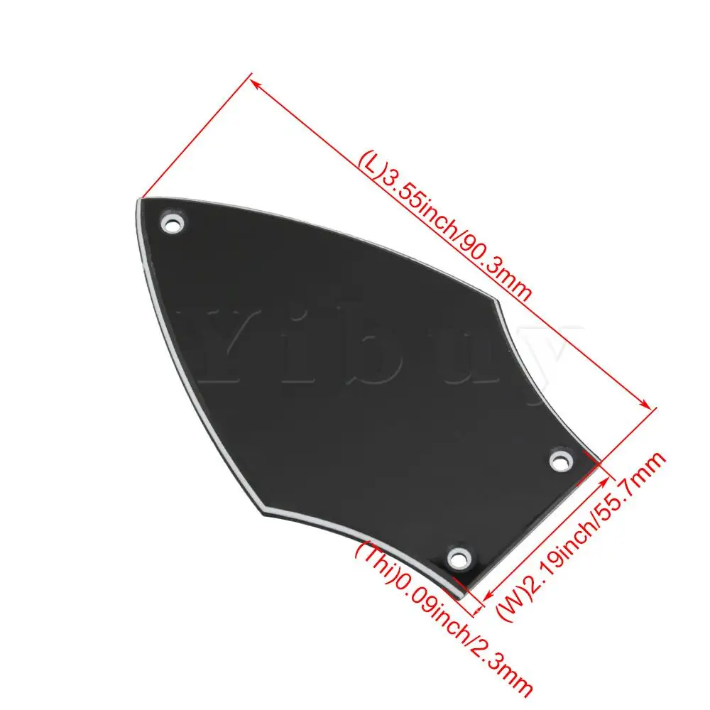 

Yibuy 3 Hole 3 Ply Plastic Bass Electric Guitar Truss Rod Cover HA-1009