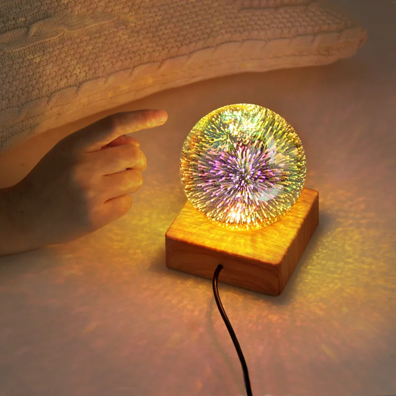 

Creative Romantic Starry Sky LED Night Light USB Plug-in 3D Fireworks Decorative Lamp Bedroom Bedside Atmosphere Christmas Light