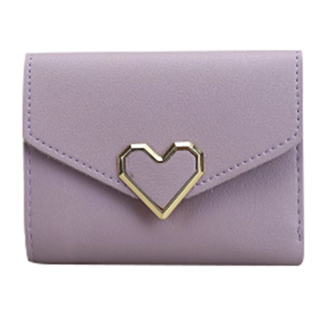 Женский тонкий кожаный кошелек с узором любовь для девушек женский короткий