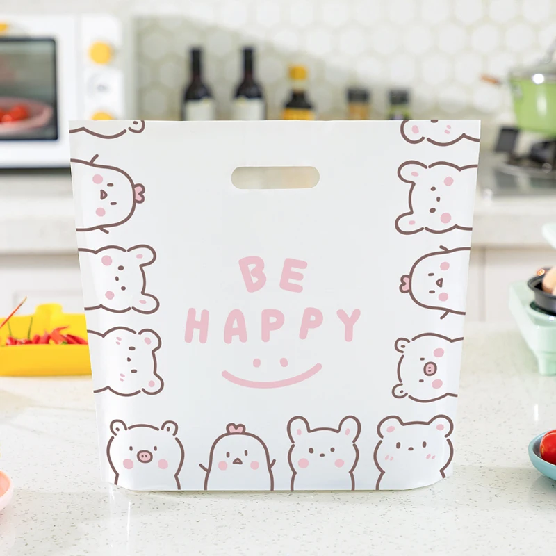 50 шт. белые портативные утолщенные пластиковые пакеты для выпечки торта хлеба