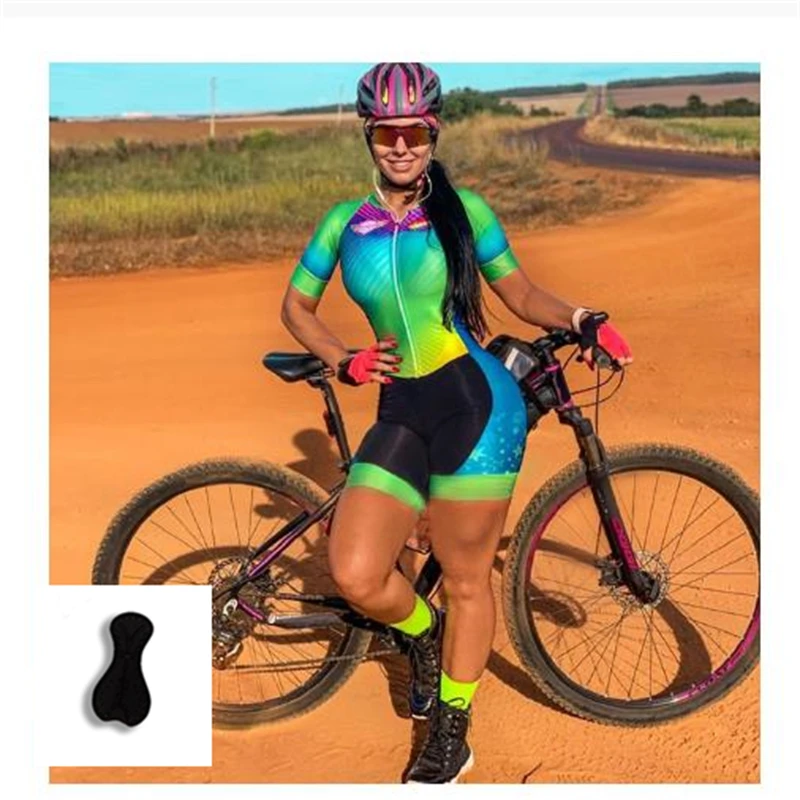 Комбинезон женский с коротким рукавом для триатлона и велоспорта | Спорт