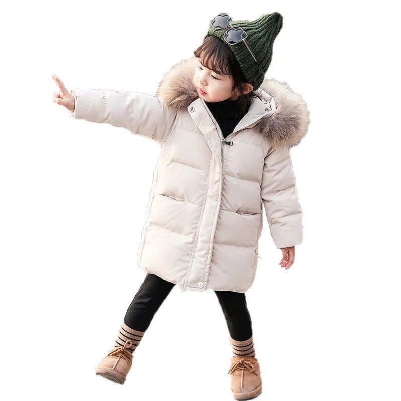 

Зимняя куртка-пуховик детская обувь на теплом меху с капюшоном одежда из хлопка для мальчиков и девочек, однотонное Детское пальто для дете...