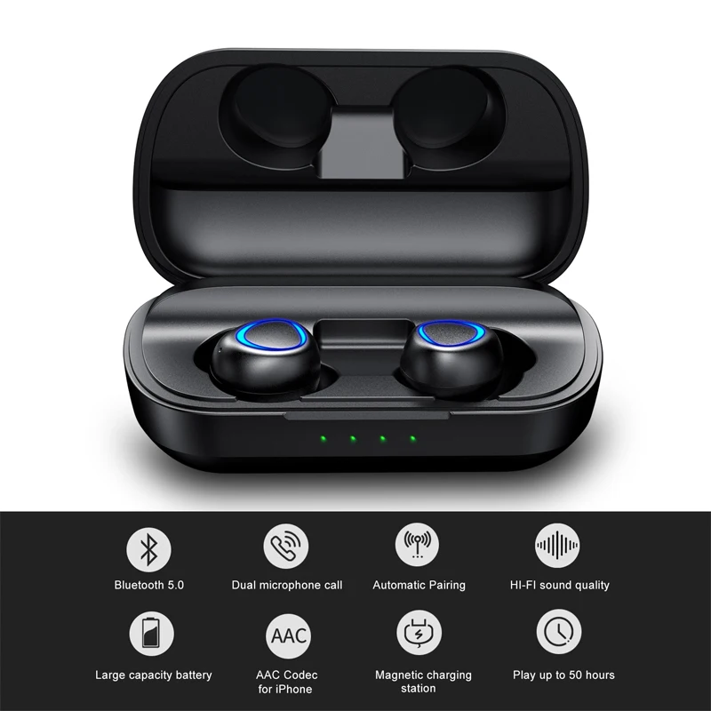 Наушники-вкладыши ASKMEER IP010 PLUS TWS Bluetooth 5 0 стерео бинауральное шумоподавление |