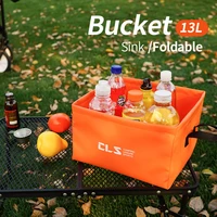 portable folding bucket outdoor camping fishing bucket car storage container car wash mop bucket cleaning tools 13l