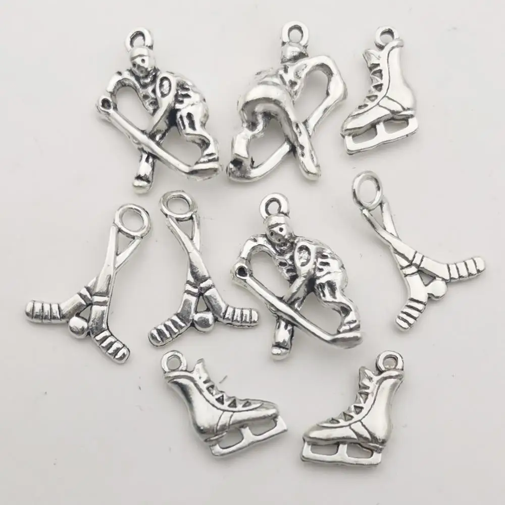 Шармы, для изготовления украшений, браслетов, 100 г (около 45 шт.), для игр с микс тибетских серебряных, хоккея, для ожерелья