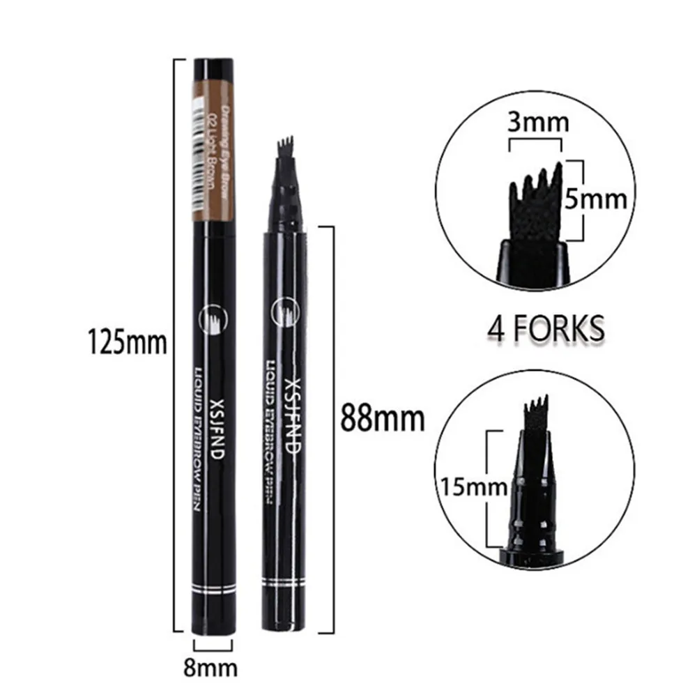 

5Pcs/Set Waterproof Eyebrow Pen Four-claw Eye Brow Tint Makeup Four colors Liquid Eyebrow Pencil with Eyebrow Template Cosmetics
