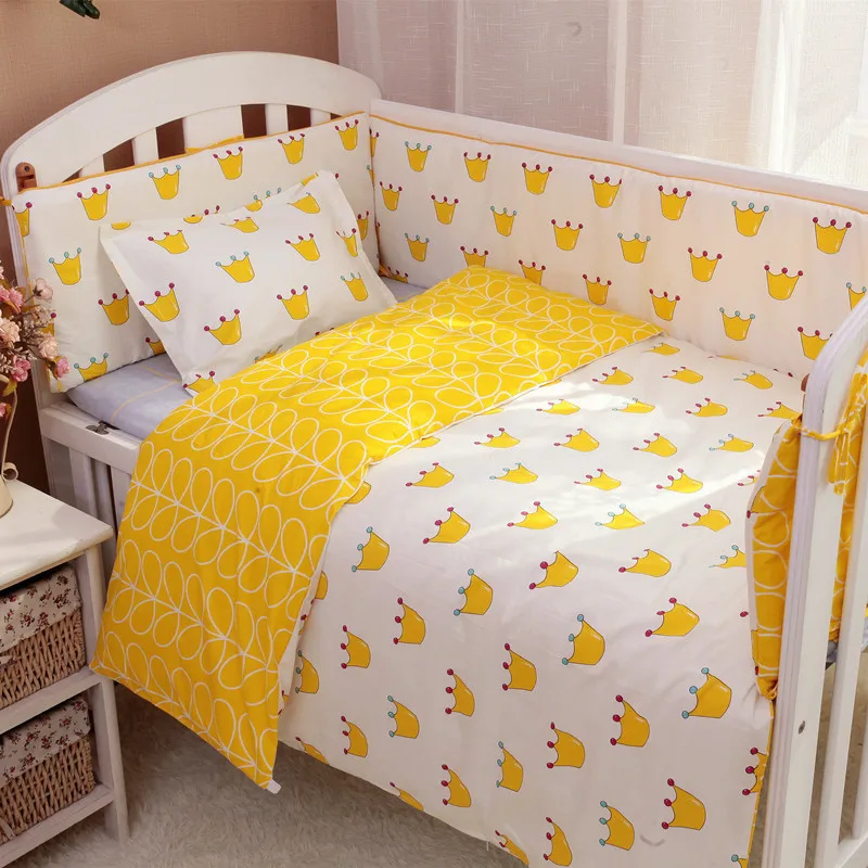 

9PCS ropa de cuna Bedding Sets cot bumper cot protector for babies baby girls' cotton cartoon,4bumper/sheet/pillow/duvet