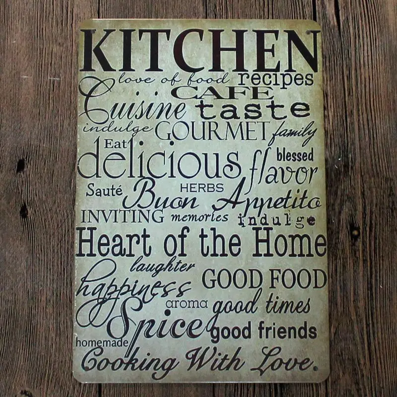 

Metal Tin Sign kitchen is... Bar Pub Home Vintage Retro Poster Cafe ART