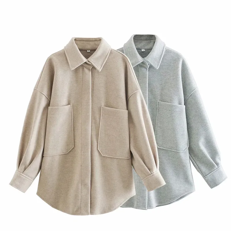 

Женская свободная куртка ZA, повседневная универсальная куртка с большими карманами в европейском и американском стиле, осень 2021