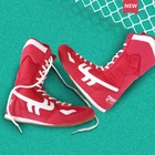 Противоскользящая Спортивная боксерская обувь, высокие кроссовки для защиты щиколотки для мужчин и женщин