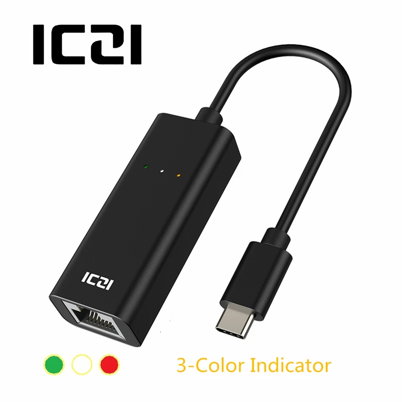 ICZI USB C to Gigabit Ethernet Adapter Type RJ45 LAN Converter for MacBook Pro Samsung Tab S4 Huawei Phone Laptop Accessory | Электроника
