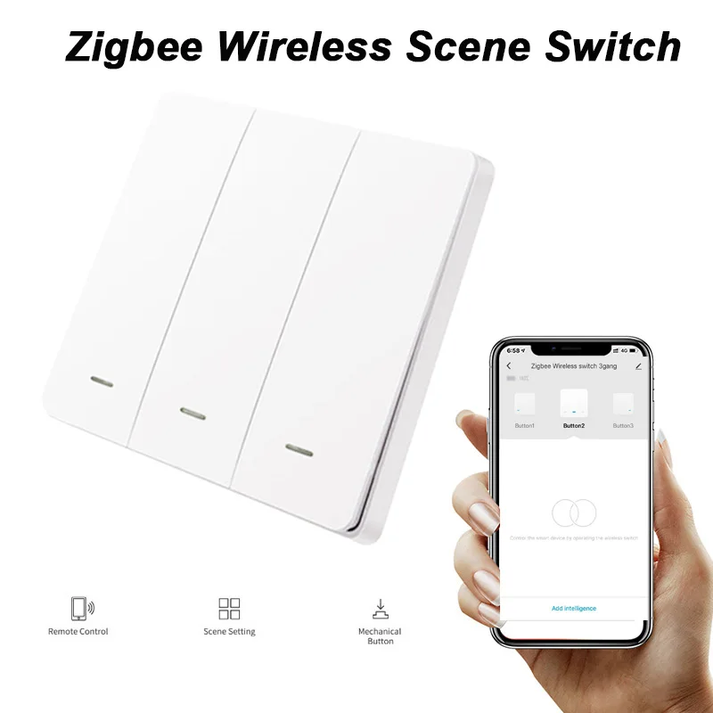 Беспроводной смарт-переключатель Lonsonho Tuya Zigbee пульт дистанционного управления 1 2