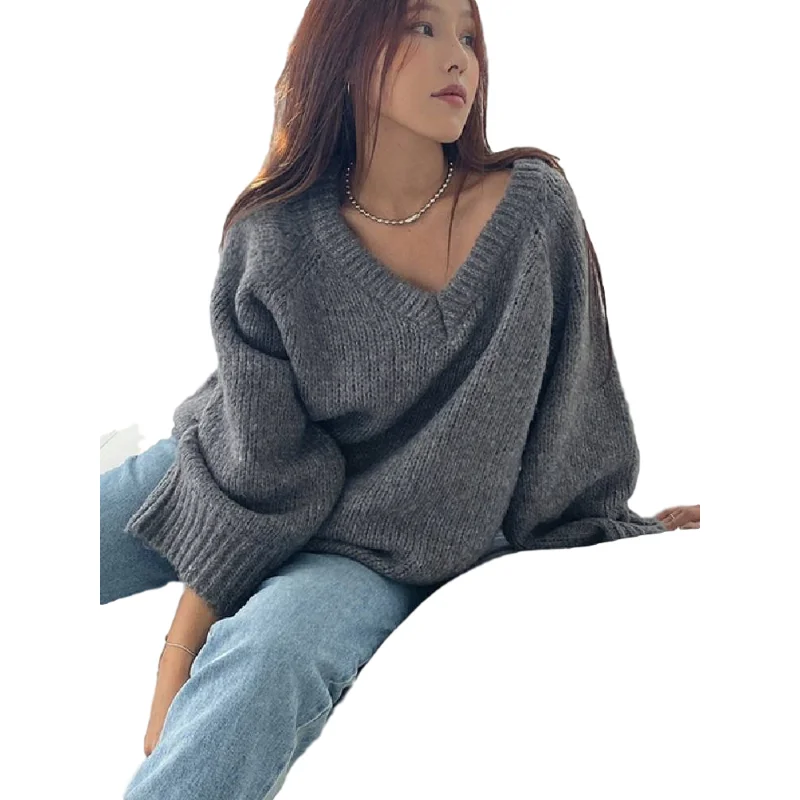 

New Women Sweater Pullover Female Knitting Overszie Sweaters Long Sleeve Girls Loose Elegant Knitted Thick Outerwear Plus Size