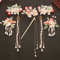 han chinese clothing accessories hairpin costume headdress antique side clip tassel buyao hair clasp fairy female hairpin