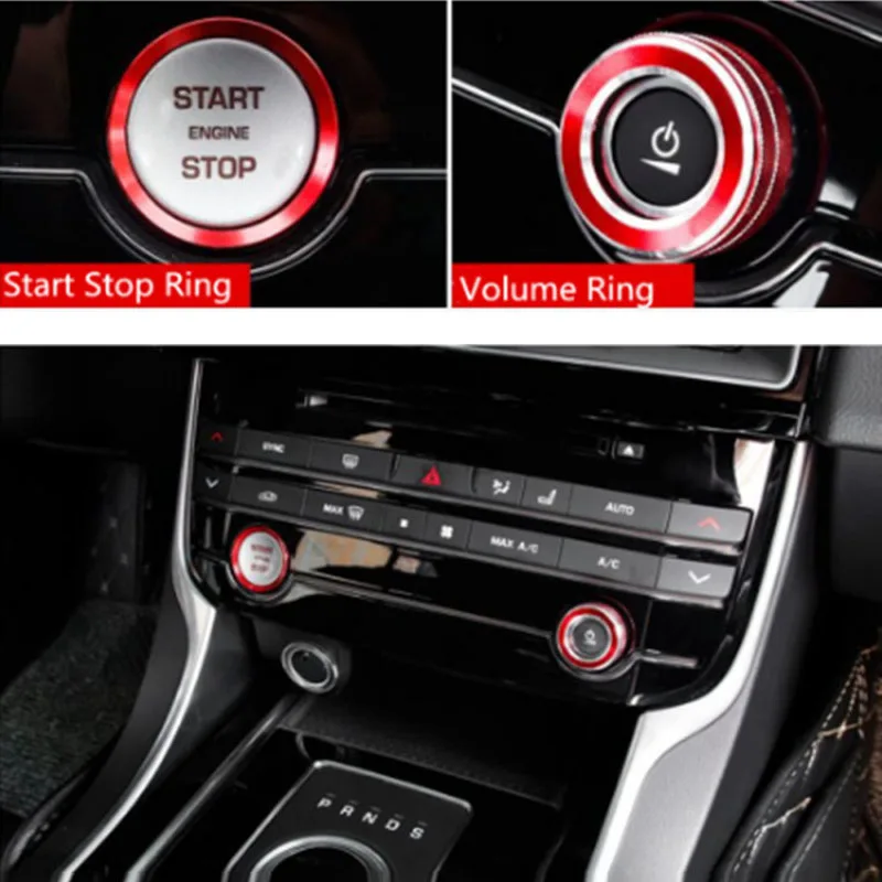 

For Jaguar XE XEL For XF XFL F-PACE Decorative Ring Trim Replacement Round Accessories Start Stop Control Practical Durable