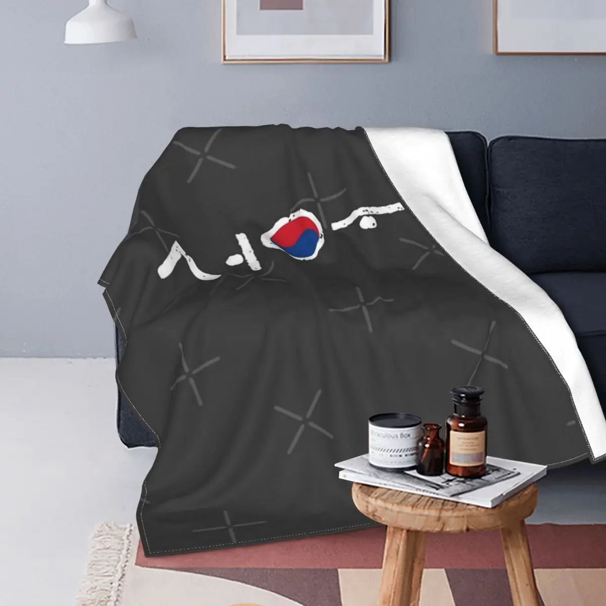 

Manta con capucha para bebé, cobertor de cama a cuadros de la ciudad de Moscú en coreano, I Love, manta de Anime