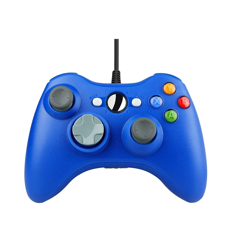 Blue Для xbox 360 USB проводной геймпад Поддержка Win7/8/10 Системы пульта джойстик для xbox 360 Slim/жир/E консоли джойстик, геймпад - Цвет: Blue