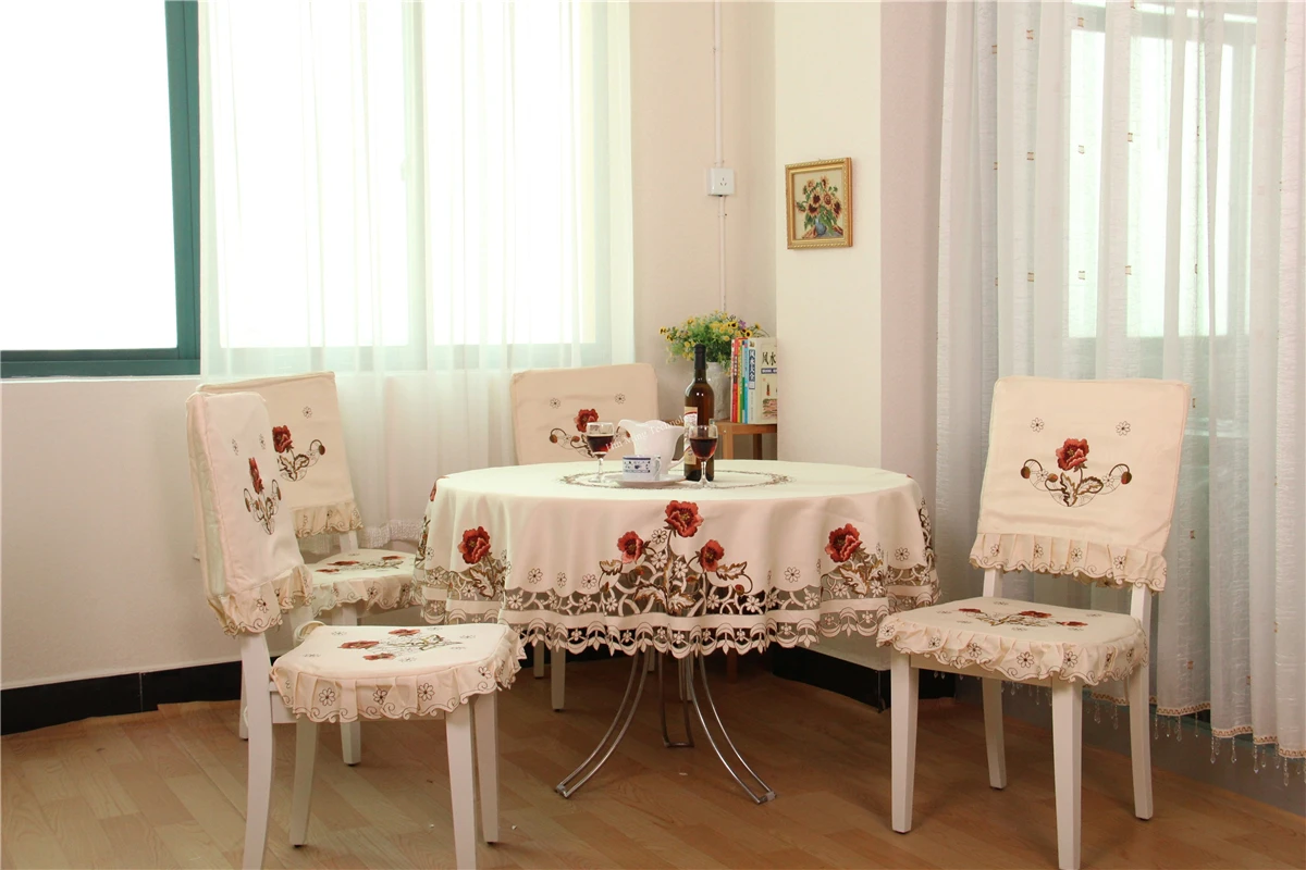 

Europe luxury embroidered tablecloth table dining table cover table cloth wedding flower chair cover home textile HM229