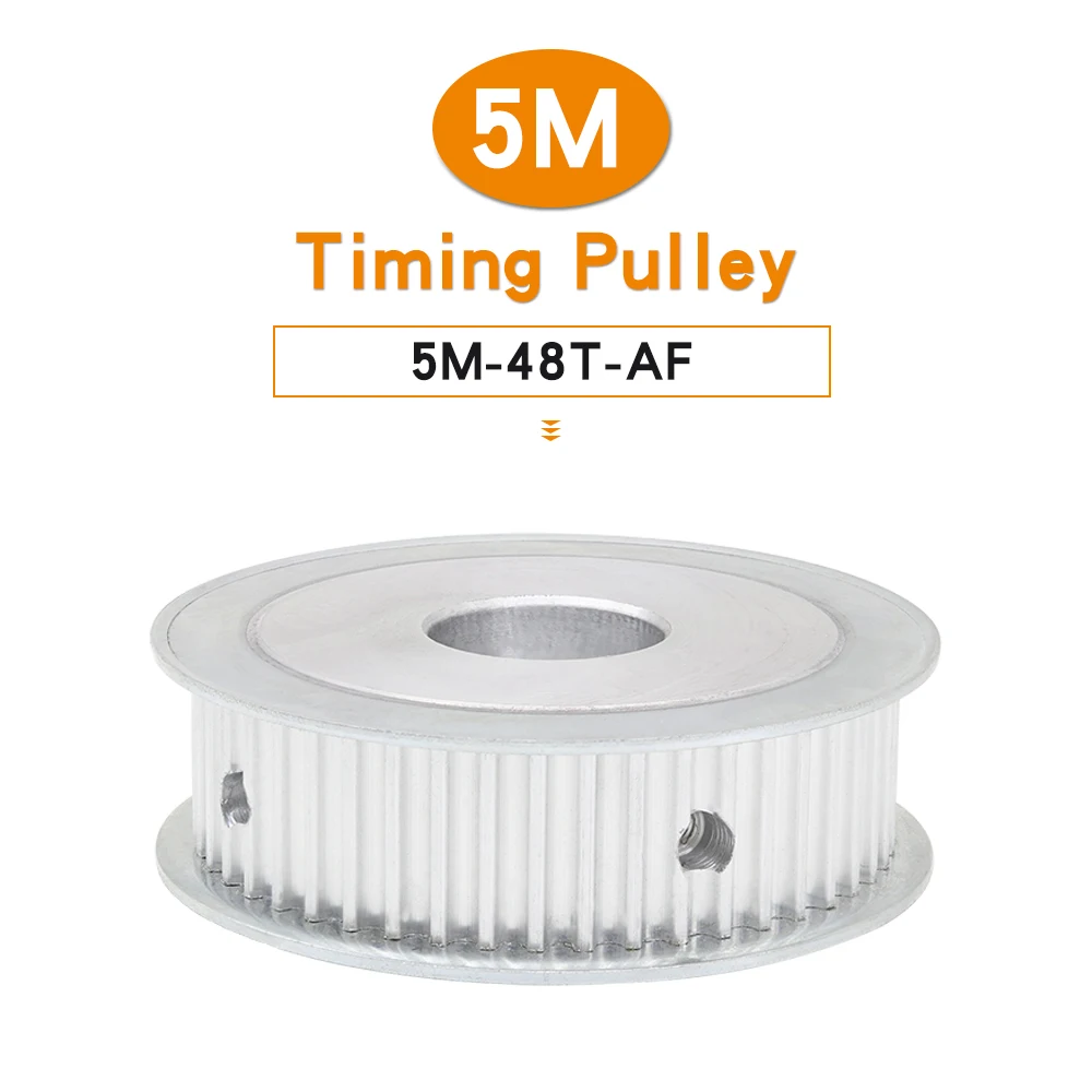 

5M-48T Pulley Wheel Bore Size 8/10/12/14/15/17/19/20/22/25 mm Alloy Belt Pulley AF Shape Match With Width 15/20 mm Timing Belt