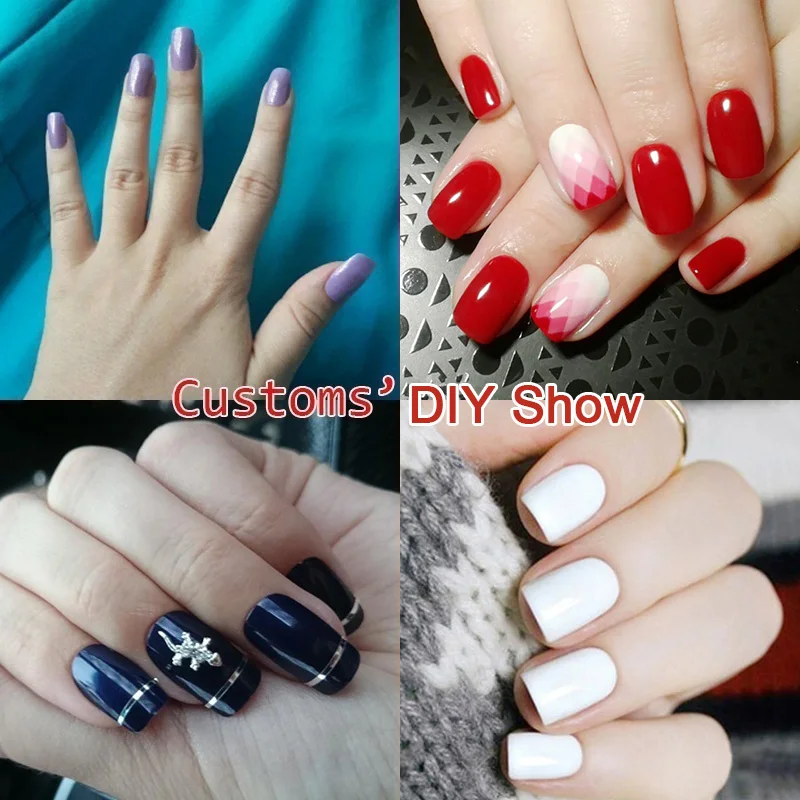 120 шт./упак. 20 Цвета полного покрытия накладные ногти короткий дизайн квадратный