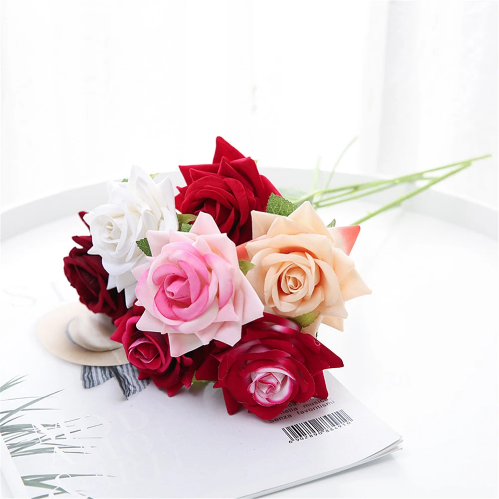 

1/2/3pcs High Quality Artificial Flowers Silk Rose Imitation Immortal DIYBouquet Simulation For Garland Wedding Home Decoration