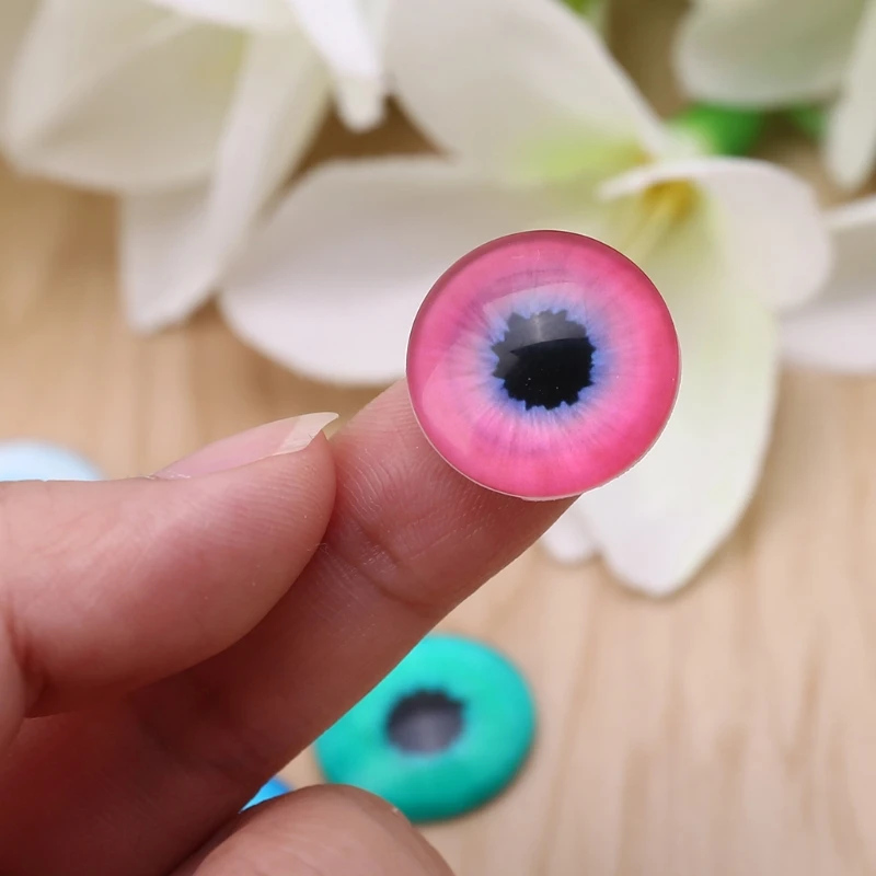 

20pcs Glass Doll Eyes DIY Crafts Eyeballs for Dinosaur Animals Eye Accessories Handmade 8/12/18mm Random Color