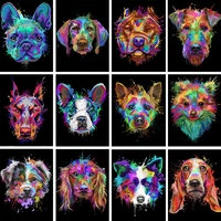 diy painting by numbers color pet dog canvas oil pictures art home decoration gift wall drawing poster