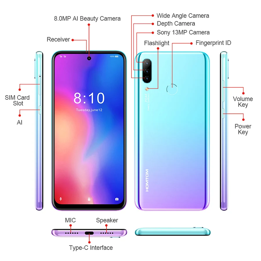 Смартфон P30 pro Android 9 0 Helio P23 Восьмиядерный процессор MTK6763 4 ГБ 64 экран 6 41 дюйма 4000 мАч
